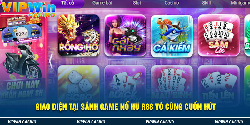 Giao diện tại sảnh game nổ hũ R88 vô cùng cuốn hút